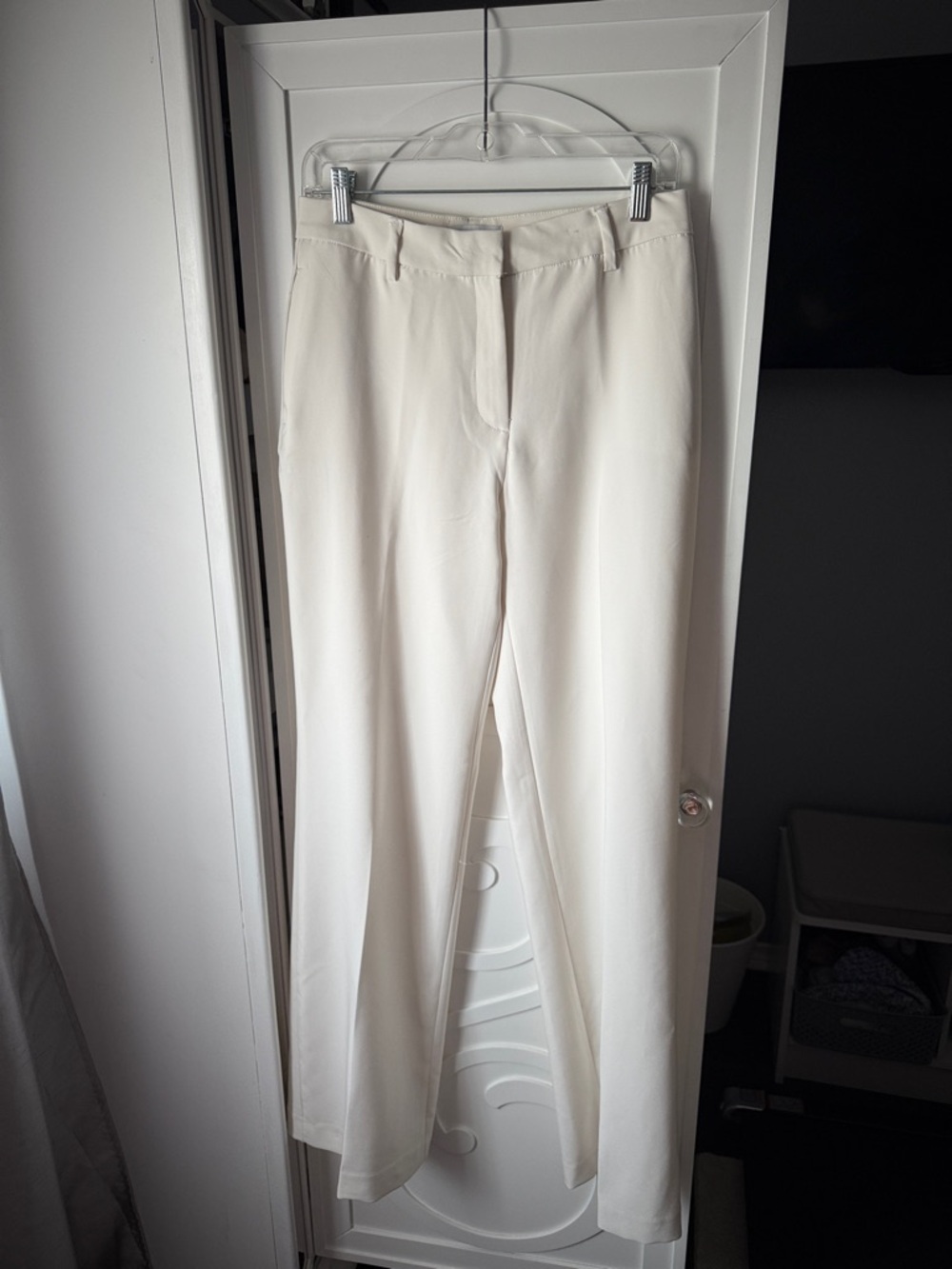 Suzy Shier Off-White Wide Leg Trousers